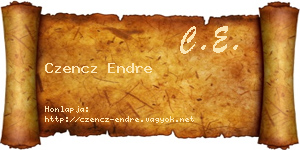 Czencz Endre névjegykártya